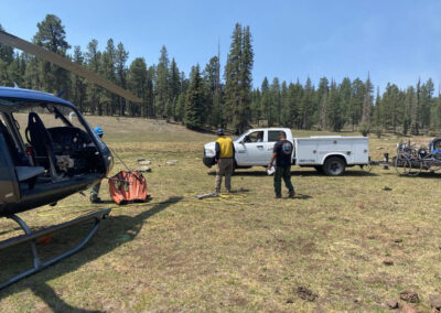 Crew outside of helicopter