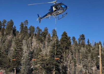 Helicopter providing rescue in the mountains