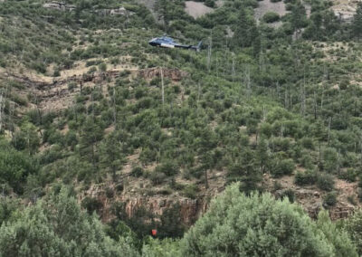 Helicopter over the mountains