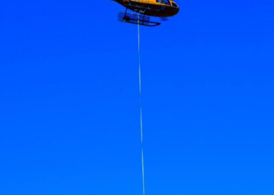 Helicopter carrying two men