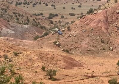 Helicopter in the desert