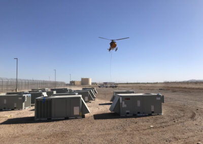 Helicopter in the sky hauling items