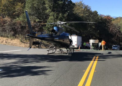 Helicopter on the street