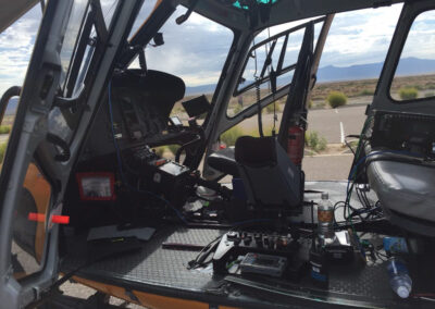 Inside of the helicopter