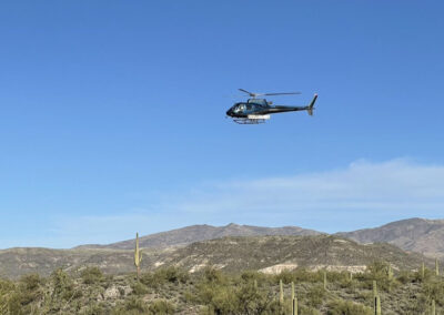 Helicopter over the desert