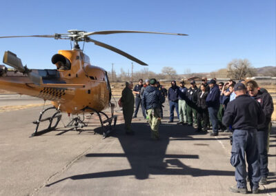 Crew outside of helicopter