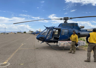 Crew outside of helicopter