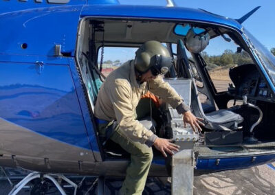 Pilot controlling the helicopter