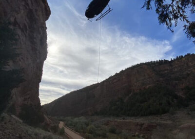 Helicopter in the desert