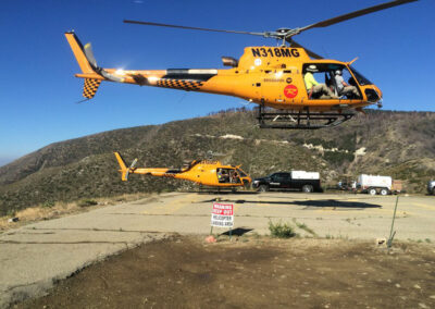 Yellow helicopter landing