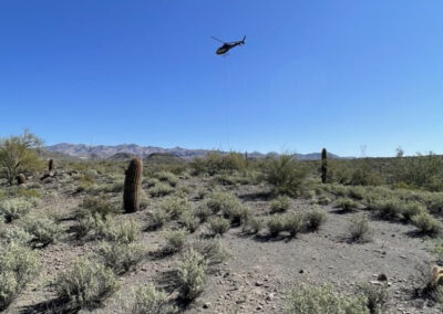 Helicopter in the desert