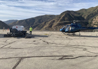 Helicopter being fueled