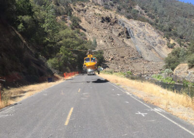 Helicopter on the road