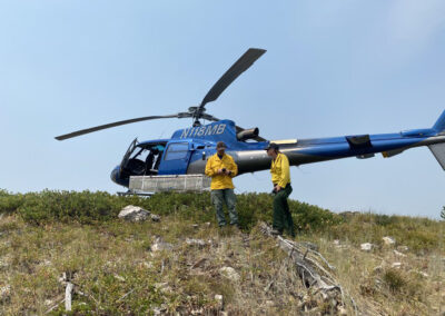 Crew outside of helicopter